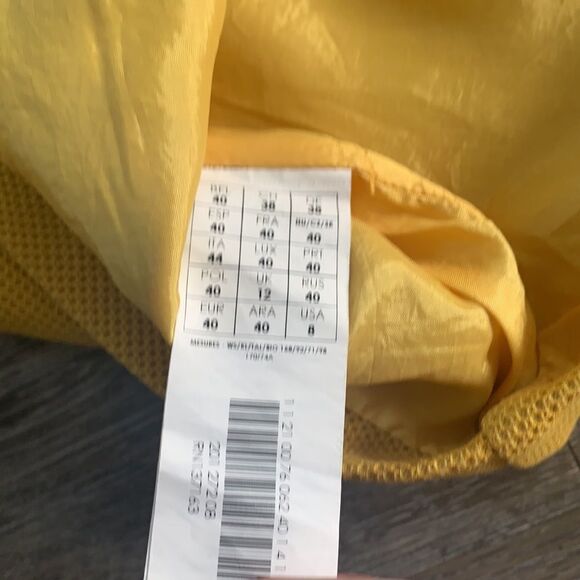 Promod mini skirt with zip front and side pockets gold color sz 8 - Picture 6 of 9